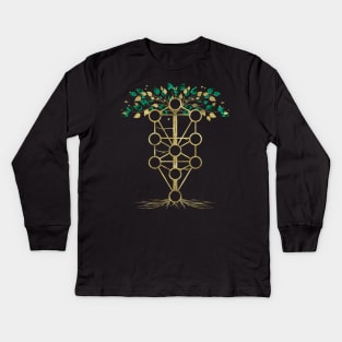 Kabbalah The Tree of Life - Etz Hayim Kids Long Sleeve T-Shirt